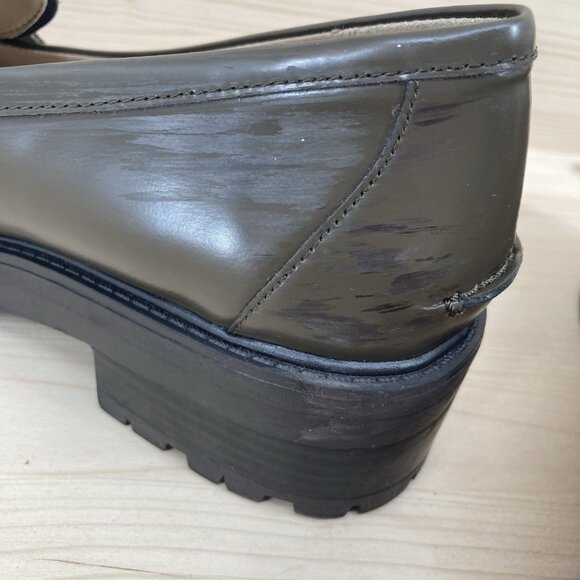 Sam Edelman Womens Penny Loafers Tully Shoes Sz 8.5 Alpine Green Gold Leather - Picture 7 of 16